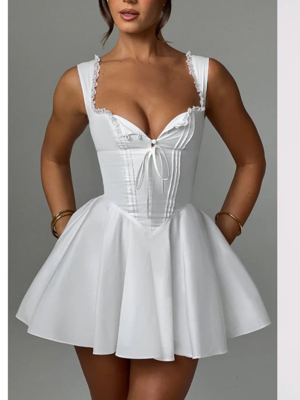 Babyboo Antonella mini dress - WhiteMini Dress with Corset Bodice
